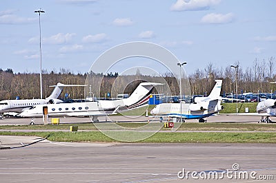 Private jets Editorial Stock Photo